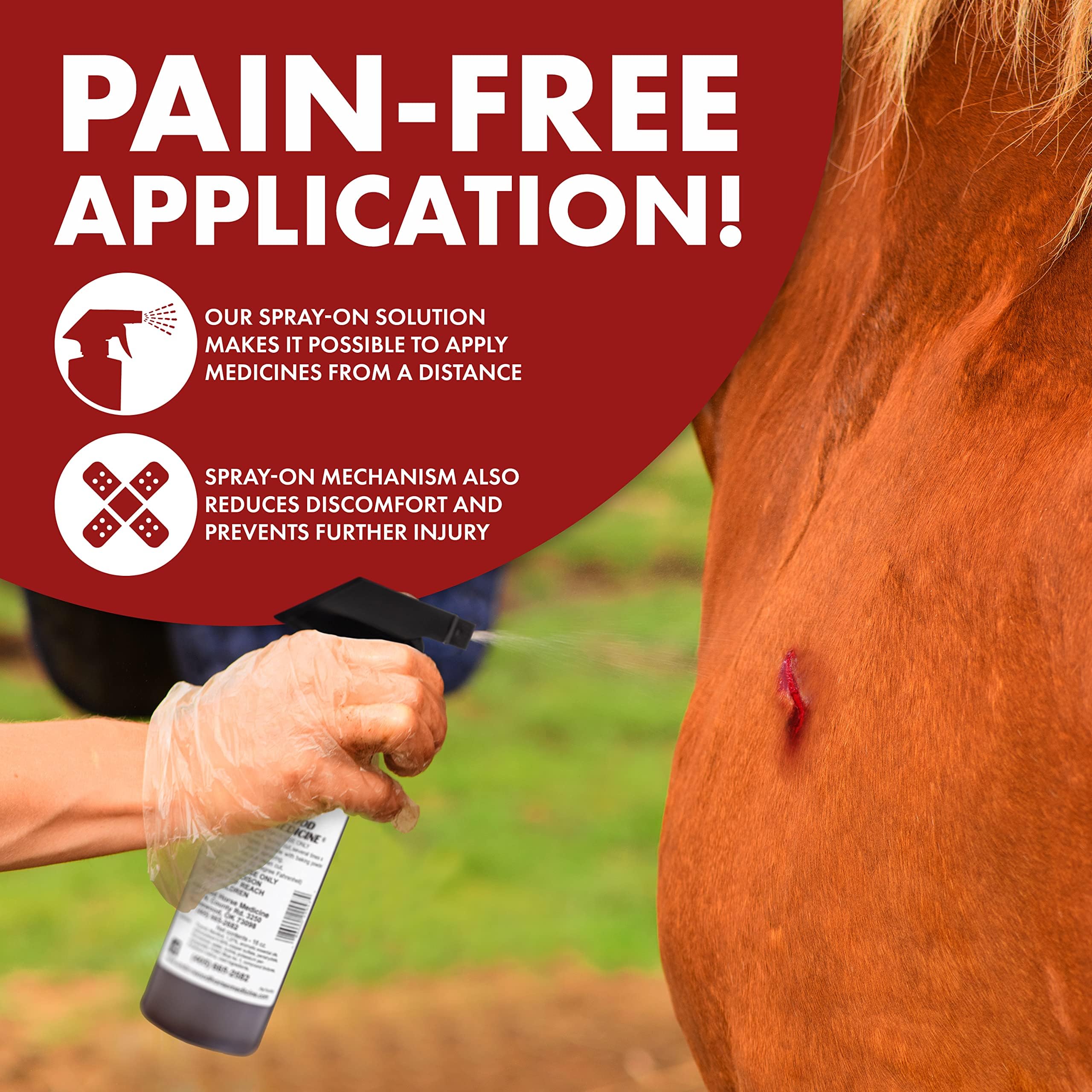 Underwood Topical Horse Care Wound Spray - 16oz Refill Horse Wound Care Horse Essentials for Quick Healing of Cuts - Horse First